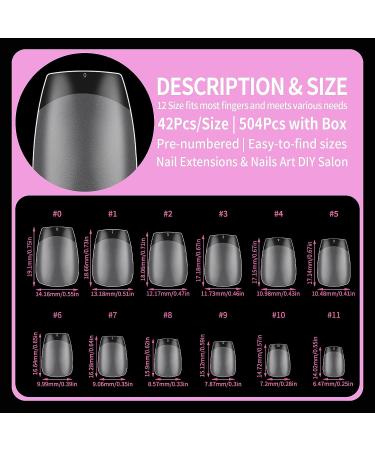 gootrades XXS Coffin Gel Nail Tips - 504PCS for Soak Off Extensions | Half Matte Soft Gel | Full Cover Pre-buff Shaped False Nails for Salons and DIY Nail Art - Buy Online on GoSupps.com