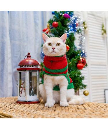 KOOLTAIL Cat Christmas Sweater - Snow Man Stripes Holiday Sweater for Cats and Small Dogs - Buy Online on GoSupps.com