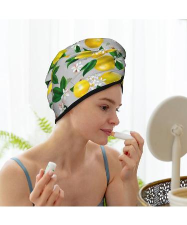 Quick-Dry Hair Towel Wrap - Seamless Lemon Pattern Turban for Effortless Hair Drying - Buy Online on GoSupps.com