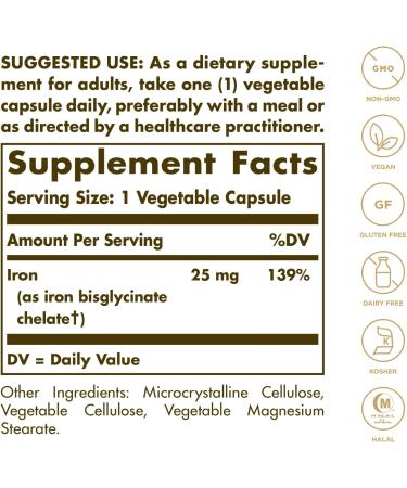 Solgar Gentle Iron 25 mg - 90 Vegan Capsules for Optimal Iron Support - Buy Online on GoSupps.com