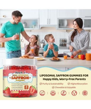 duwhot Liposomal Saffron Gummies Kids Saffron Supplements w/Holy Basil Rosemary Magnesium Bisglycinate Omega-3 & More Focus & Brain Support Supplement Non-GMO Vegan 60 Chewables - Buy Online on GoSupps.com