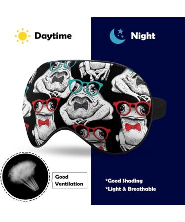 Funny Frogs Sleep Mask Eye Cover for Sleeping Blindfold with Adjustable Strap Blocks Light Night Travel Nap for Men Women - Buy Online on GoSupps.com