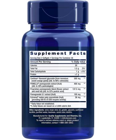 Life Extension Endothelial Defense Pomegranate Plus - 60 Softgels for Heart Health - Buy Online on GoSupps.com