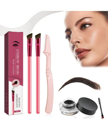 Anjoize Eyebrow Pen Anjoize 4D Laminated Brow Grooming Kit Anjoize Eyebrow Brush Home Eyebrow Care Kit 4D Laminated Ultra-thin Angled Eyebrow Brush with Waterproof Eyebrow Gel (B)