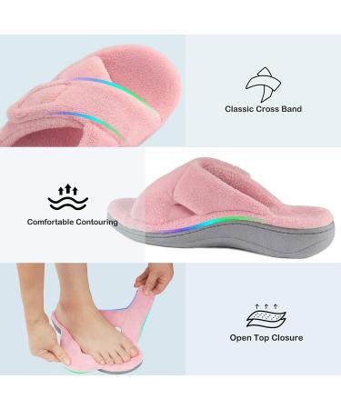 BCSTUDIO Women's Pink Fuzzy House Slippers with Orthotic Arch Support - Cozy Slides for Women Size 10 - Buy Online on GoSupps.com