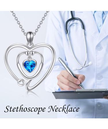 Stethoscope Necklace in Sterling Silver | Perfect Nurse & Doctor Gifts | Medical Jewelry for Women - Buy Online on GoSupps.com