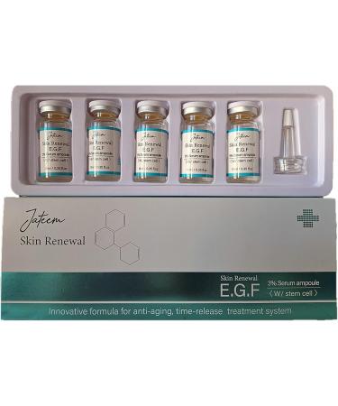 JATEEM EGF Ampoules Serum 5ml x 10pcs Epidermal Growth Factor OLIGOPTID High Dose Skin Rejuvenation Repair Acne Scars Wrinkles Burns Spots Concentrate - Buy Online on GoSupps.com