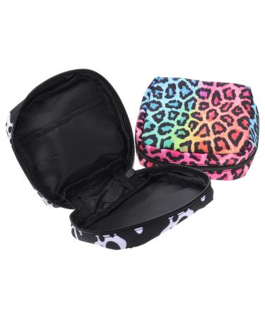 Milist binding 2 pieces menstruation pad bag leopard printed sanit Germans pocket pad holder storage bag collecting organizers for m Mini storage bag