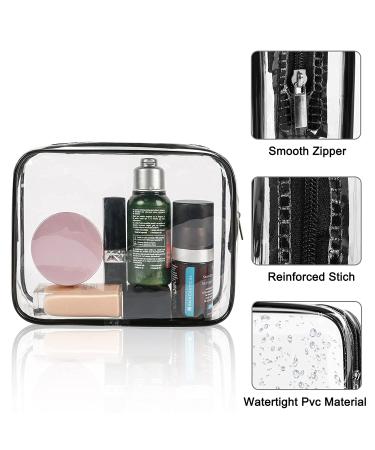 APREUTY Clear Makeup Bags Set - TSA Approved 2Pcs Portable Cosmetic Pouches for Travel, Black - Buy Online on GoSupps.com