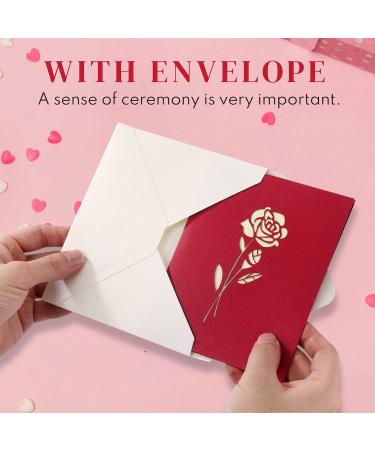VUDECO 3D Pop Up Rose Anniversary Mother's Day Happy Birthday Card - Love Flower Greeting Card for Valentines Day, Thinking of You - Envelope Included, Perfect for Mom, Grandma, Husband, Wife, Women, Parents - Buy Online on GoSupps.com