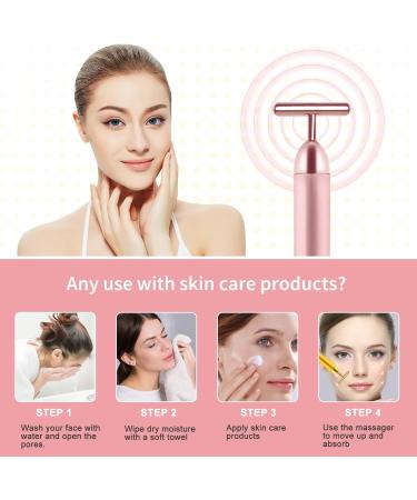 Electric Facial Lifting Toning Device - T Shape Mini Microcurrent Vibration Massager for Anti-Aging Puffiness Reduction & Skin Care - Buy Online on GoSupps.com