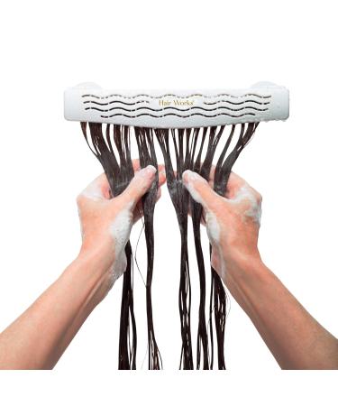 Hair Works Hair Extension Style Caddy - White | Holds Clip-Ins, Tape-Ins, Micro Bundles | Professionally Designed | Color, Wash, Style, and Store with Ease - Buy Online on GoSupps.com