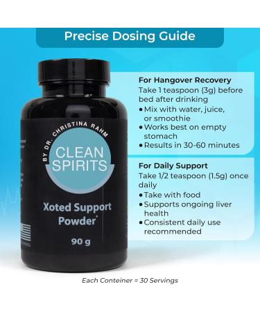 Clean Spirits Xoted Support Powder for Hangover Relief & Liver Support | with B Complex Vitamins Magnesium Vitamin E & Garlic | 30 Servings 90g - Buy Online on GoSupps.com