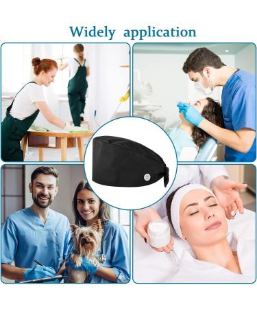 SATINIOR Adjustable Bouffant Hats with Button Sweatband Cap for Women and Men - Set of 4 - Black - Buy Online on GoSupps.com