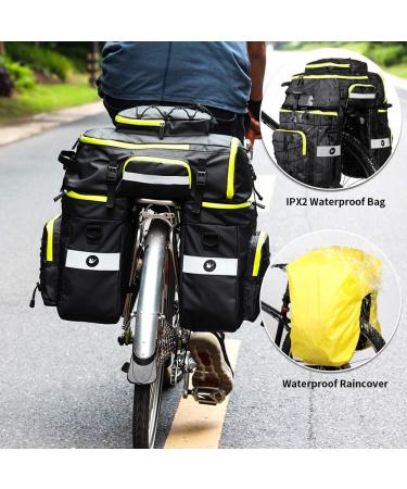 PELLOR Bicycle Bag - Multifunctional Cycling Pannier Tear-Resistant Luggage with Rain Cover - Large Green eCommerce Shipping Worldwide - Buy Online on GoSupps.com