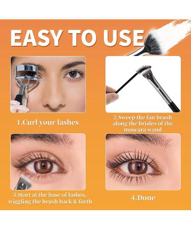 Gootrades Mascara Fan Brush & Eyelash Comb - Eyebrow Brush & Separator Applicator for Natural Lifted Lashes - Cosmetic Tools - Buy Online on GoSupps.com