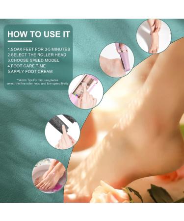 Electric Callus Remover for Feet - Professional Pedicure Kit | Smooth Dead Skin Foot Scrubber & File | 3 Rollers 3 Speeds | Ideal Gift in Pearl Pink - Buy Online on GoSupps.com
