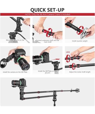 Neewer 70 Carbon Fiber Jib Arm Camera Crane w/ Quick Shoe Plate - Supports DSLR Video Cameras up to 8kg/17.6lbs - Buy Online on GoSupps.com