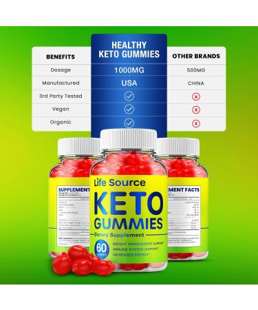 Life Source Keto ACV Gummies - Advanced Formula with Shark Plus Apple Cider Vinegar for Men and Women - Dietary Supplement (60 Gummies) - Buy Online on GoSupps.com