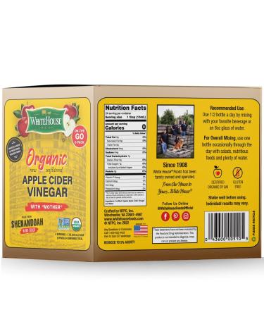 White House Organic Apple Cider Vinegar Shots Raw Unfiltered 2oz (Pack of 24) - On the Go Convenience - Buy Online on GoSupps.com
