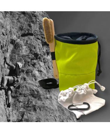 Rock Climbing Chalk Bag Bundle with Brush and Balls - Canvas Bucket for Bouldering and Mountain Climbing - Buy Online on GoSupps.com
