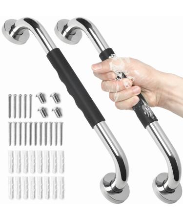 2 Pack Grab Bars for Bathroom, 16 Inch Anti Slip Bathroom Handicap Grab Bars for Showers, Safety Bath & Shower Grab Bar for Seniors, Shower Handles for Elderly, Tesuchan 16inch - silicone