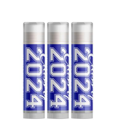 Class of 2024 Graduation Lip Balm - Blue - Set of Three