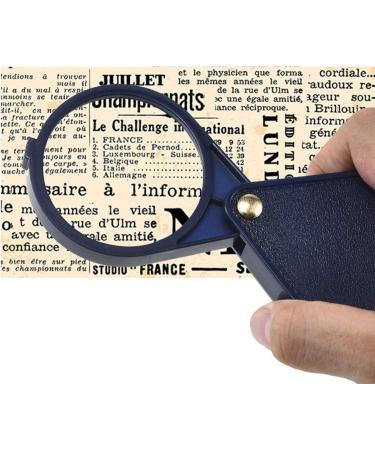 Handheld Magnifying Glass 10X Magnifier Hand-held Pocket Portable Magnifying Glass with PU Leather Bag Read Magnifying Glass (Color : Blue) Independence - Buy Online on GoSupps.com