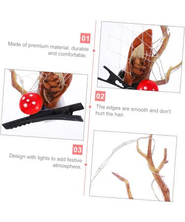 minkissy 2 Pairs Luminous Antler Hair Clip Reindeer Antlers Hair Clips Reindeer Antlers Xmas Hairpins Reindeer Ears Clips Girls Dresses Deer Antlers Hair Holder Pp Christmas Deer Elk Horns - Buy Online on GoSupps.com