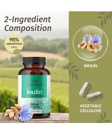 HERBAMAMA Inulin and Chicory Kit - Bundle of 1200 mg Inulin Fiber & 1200 mg Chicory Root Capsules - Vegan Non-GMO Gelatinl-Free - 2 Pack - Buy Online on GoSupps.com