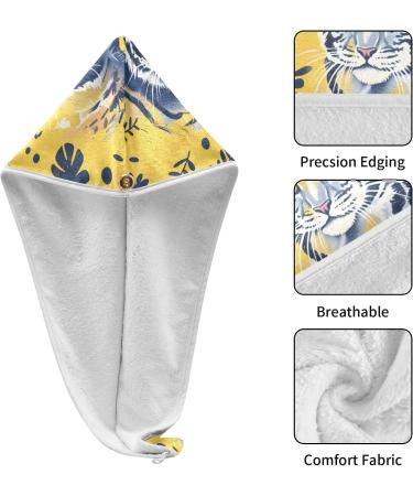 Buy Cute Animals Yellow Hair Towel 2 Pack - Super Absorbent Quick Dry Hair Turbans for Women & Girls - Buy Online on GoSupps.com