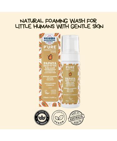 P'ure Papayacare Nettoyant t te aux pieds pour b b avec papaye et calendula hydrate et nettoie la peau de b b 150 ml - Buy Online on GoSupps.com