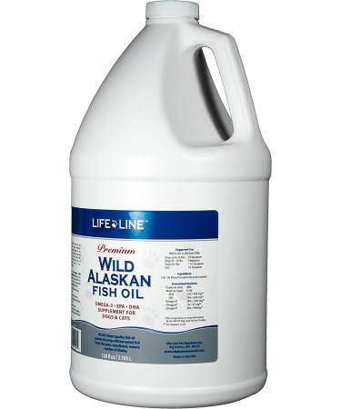 Wild Alaskan Fish Oil Omega-3 Supplement for Dogs & Cats - 128oz | Supports Skin, Coat, Brain, Eye, & Heart Health - Life Line Pet Nutrition - Buy Online on GoSupps.com