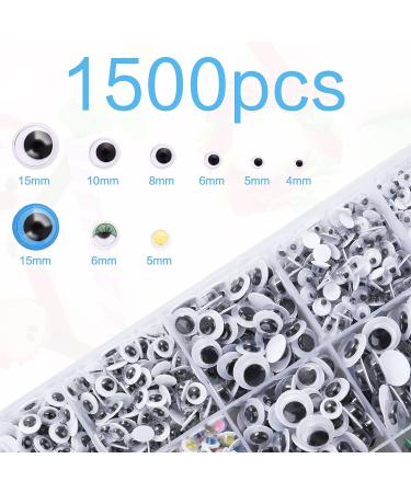 Prasacco 1500 Pcs Self-Adhesive Googly Eyes for Crafts - Multi-Color & Multi-Size (4/5/6/8/10/15mm) - Buy Online on GoSupps.com