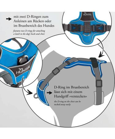 HUNTER DIVO Dog Harness - Size SM (52-68 cm) - Grey/Gray | Premium International Shipping - Buy Online on GoSupps.com