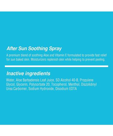 Pure Aloe Vera After Sun Spray Moisturizer - Cooling Sunburn Relief with Vitamin E - 6oz - Buy Online on GoSupps.com