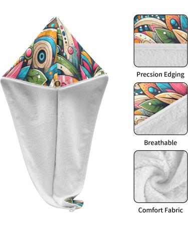 Super Absorbent Floral Hair Towel Set - Quick Drying Turbans for Women & Girls | 2 Pack - Buy Online on GoSupps.com