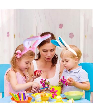 Candygirl 6pcs Fluffy Bunny Ear Headbands for Women and Girls - Easter Costume Rabbit Ear Headband Set for Kids and Adults in 6 Colors - Buy Online on GoSupps.com