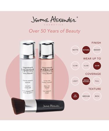 MagicMinerals AirBrush Foundation by Jerome Alexander - 3pc Spray Makeup Set for Smooth Radiant Skin (Bright Medium) - Buy Online on GoSupps.com