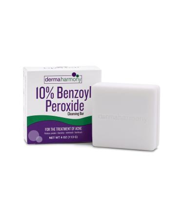 Dermaharmony 10% Benzoyl Peroxide Cleansing Bar for acne (4 oz)