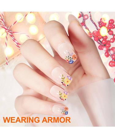 Press On Nails Flower Nails Long Lasting Artificial Fake Nails Detachable Full False Nails for Women - Buy Online on GoSupps.com