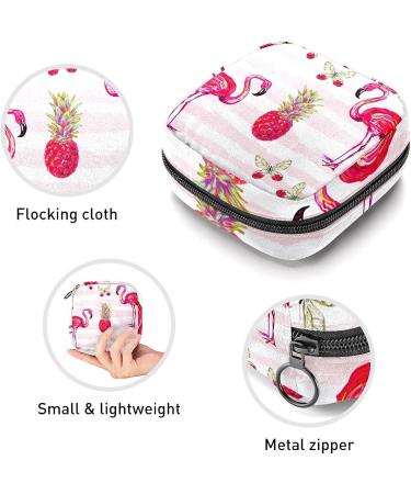 Multi-colored Pink Flamingo Sanitary Napkin Storage Bag for Women and Teen Girls - Portable Menstrual Cup Pouch and Nursing Pad Holder - 1Pcs - Buy Online on GoSupps.com