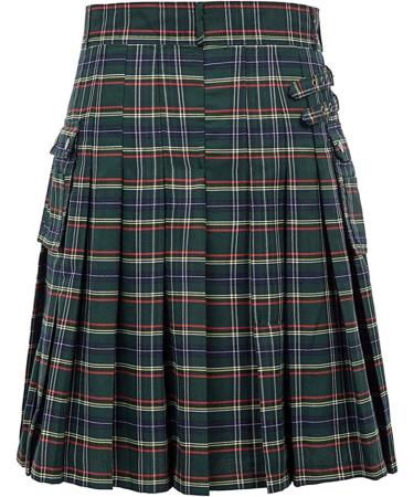 Buy Scottish Kilt Red Checked Patchwork Hybrid Skirt - Retro Rock Men s Scottish Tartan Fold Skirts in Army Green 3XL - Classic Scottish Style for Daily Wear - Buy Online on GoSupps.com