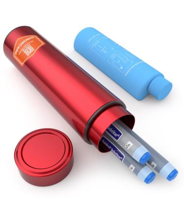 DISONCARE 60H Insulin pen cooling bag 2-8 degrees harder cooler observable temperature |Portable medication cool box travel TSA approved |Diabetic bag with 2 cooling packs red - Buy Online on GoSupps.com