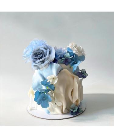 DRWATE Boho Cake Toppers Blue Flower Cake Topper Artificial Rose hydrangea Cake Decorations for Women Girl Lady Birthday Party Wedding Baby Shower Boho Flower Theme Party Supplies (Style 2) - Buy Online on GoSupps.com