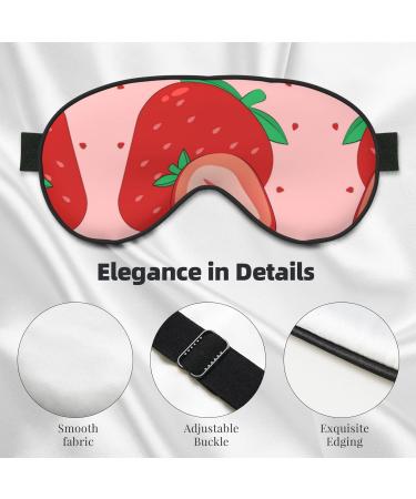 Cartoon Strawberry Eye Mask - Soft Adjustable Sleeping Mask for Men & Women | Comfortable Nighttime Relaxation - Buy Online on GoSupps.com
