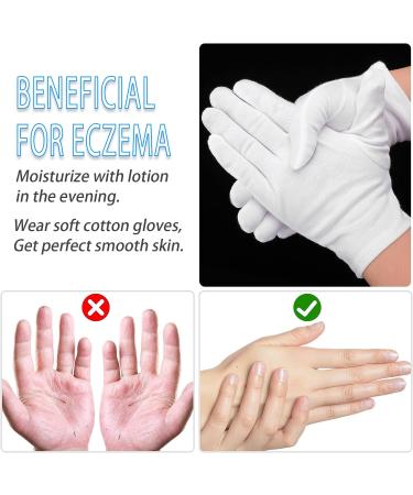 Buy Reusable White Cotton Gloves for Moisturizing Dry Hands & Eczema | Perfect for Sleeping | International Shipping - Buy Online on GoSupps.com