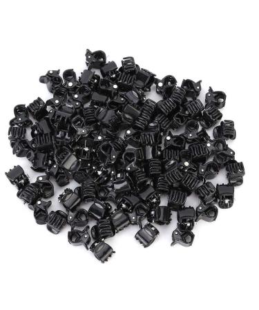 100PCS Mini Hair Clips  Black Plastic Stylish Jaw Clips Non Slip Hair Clip Clamps Small Hair Crown Claws Pins Clamps for Girls and Women