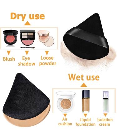 Generic 2 Pieces Powder Puff Triangle Powder Puff Soft Makeup Powder Puffs Reusable Powder Puff Triangle Dry Wet Velour Puff for Loose Powder Daily Makeup Foundation Cream Blush (Black) - Buy Online on GoSupps.com