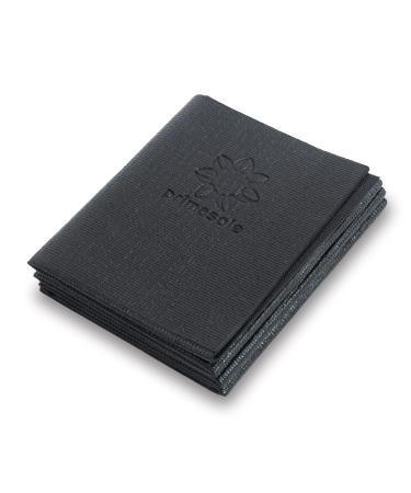 Primasole Folding Yoga Travel Pilates Mat Foldable Easy to Carry to Class Beach Park Travel Picnics 4mm Thick Black